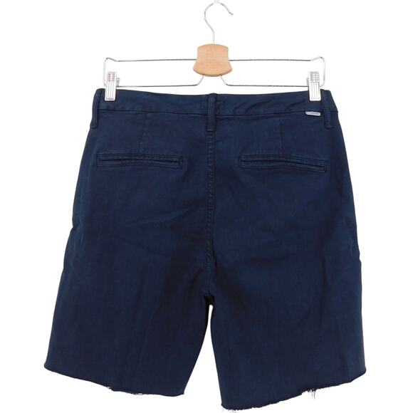 Mother Women's Navy Blue The Bermuda Prep Snippet Frayed Hem Short Size 26 - Picture 4 of 8